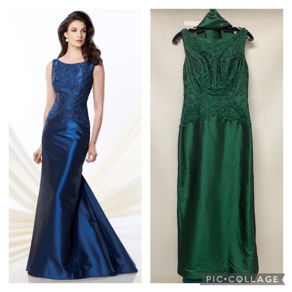Montage by MonCheri sleeveless mermaid taffeta gown
